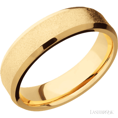 14K Yellow Gold with Satin , Polish Finish and 14K White Gold Inlay Custom Wedding Band