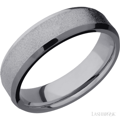 Tantalum with Satin , Polish Finish and Lapis Inlay Custom Wedding Band