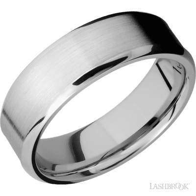 14K White Gold with Satin , Polish Finish and Black Inlay and Forged Carbon Fiber Sleeve Custom Wedding Band