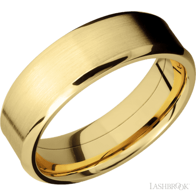 14K Yellow Gold with Satin , Polish Finish and Titanium Inlay