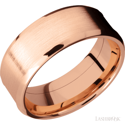 14K Rose Gold with Polish , Polish Finish and Zirconium Inlay