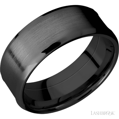 Zirconium with Polish , Polish Finish and Cobalt Chrome Inlay
