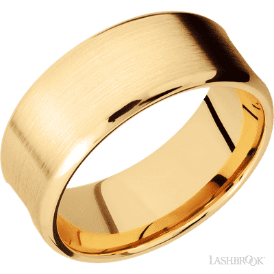 14K Yellow Gold with Rockpolish , Rockpolish Finish and Cocobolo Inlay