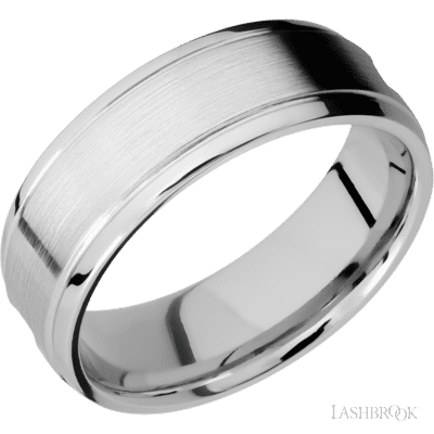 14K White Gold with Satin , Polish Finish and Tantalum Sleeve