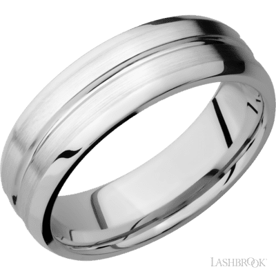 14K White Gold with Polish , Polish Finish Custom Wedding Band
