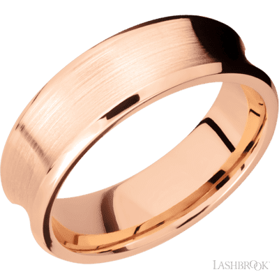 14K Rose Gold with Treebarkh , Polish Finish and Tantalum Sleeve