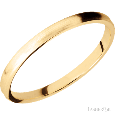 14K Yellow Gold with Rockpolish Finish Custom Wedding Band