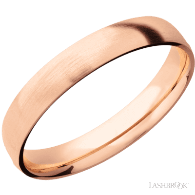 14K Rose Gold with Bead Finish and Forged Carbon Fiber Sleeve