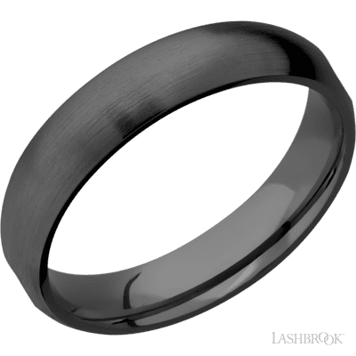 Zirconium with Satin Finish and Palladium Silver Inlay and Antler Sleeve Custom Wedding Band