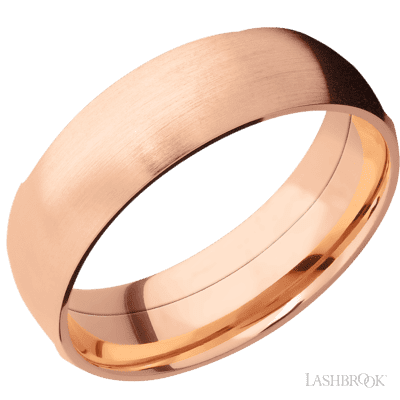 14K Rose Gold with Polish Finish and Zirconium Inlay
