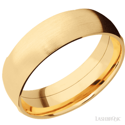 14K Yellow Gold with Polish Finish and Tantalum Inlay Custom Wedding Band