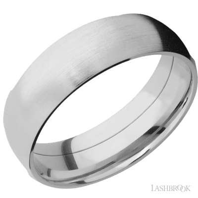 Cobalt Chrome with Polish Finish and Marble Inlay Custom Wedding Band
