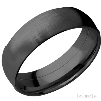 Zirconium with Polish Finish and Tantalum Inlay Custom Wedding Band