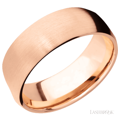 14K Rose Gold with Polish Finish and Dinosaur Bone Black Inlay