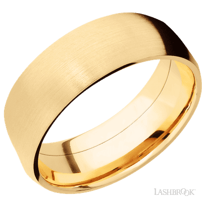 14K Yellow Gold with Polish Finish and Zirconium Inlay