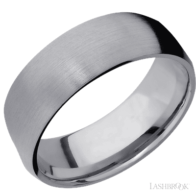 Tantalum with Polish Finish and Dinosaur Bone Red Inlay Custom Wedding Band