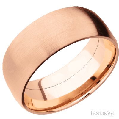 14K Rose Gold with Polish Finish and Zirconium Inlay Custom Wedding Band