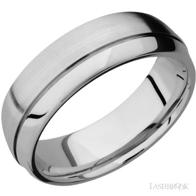 Titanium with Satin , Polish Finish and Squatch Sleeve Custom Wedding Band