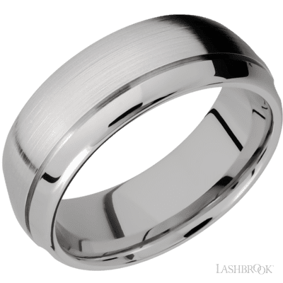 Titanium with Satin , Polish Finish Custom Wedding Band