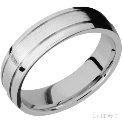14K White Gold with Anglesatin , Polish Finish and Cocobolo Sleeve Custom Wedding Band