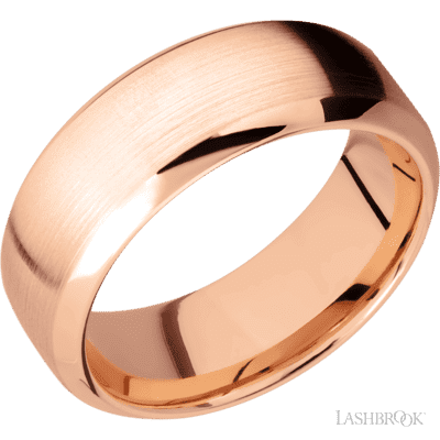 14K Rose Gold with Polish , Polish Finish and Meteorite Inlay
