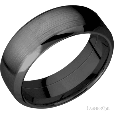 Zirconium with Polish , Polish Finish and Tantalum Inlay Custom Wedding Band