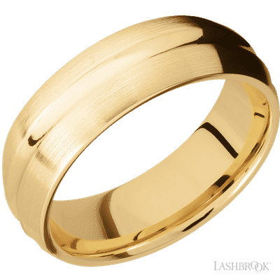 10K Yellow Gold with Polish , Satin Finish