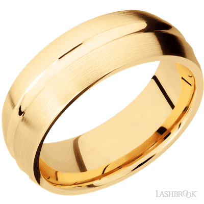 14K Yellow Gold with Polish , Satin Finish