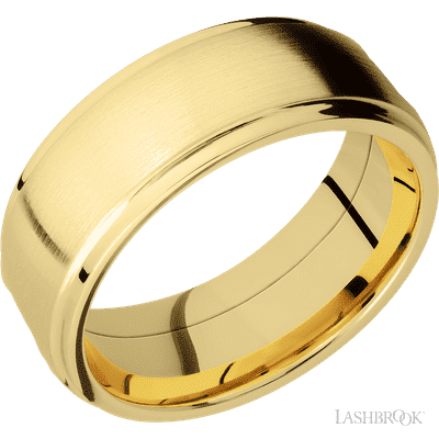 14K Yellow Gold with Satin , Polish Finish and Tantalum Inlay