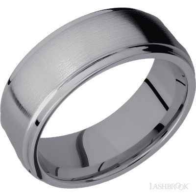Tantalum with Satin , Polish Finish and Turquoise Inlay Custom Wedding Band