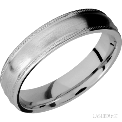 Titanium with Polish Finish and Meteorite Inlay
