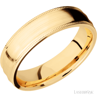 14K Yellow Gold with Polish Finish and Sapele Inlay