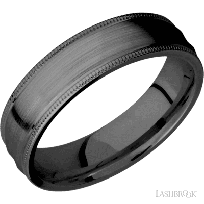Zirconium with Polish Finish and Carbon Fiber Inlay