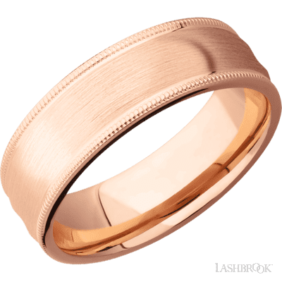 14K Rose Gold with Polish Finish and Meteorite Inlay