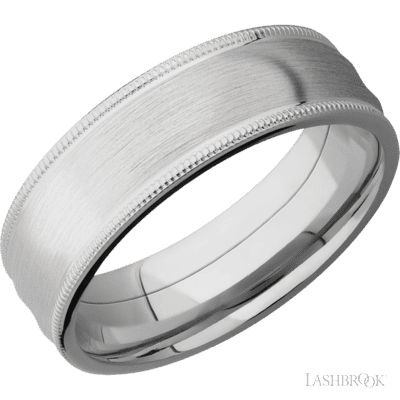 Titanium with Polish Finish and Marble Inlay