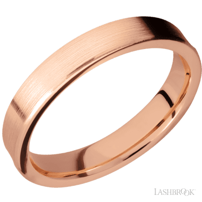 14K Rose Gold with Satin Finish and 14K White Gold Inlay