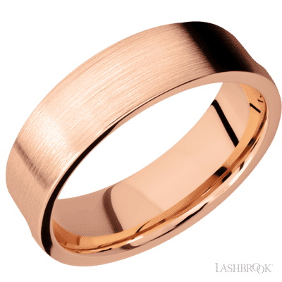 14K Rose Gold with Polish Finish and Black Mother of Pearl Inlay Custom Wedding Band