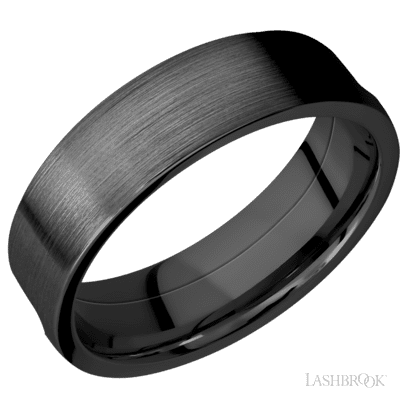 Zirconium with Polish Finish and Titanium Inlay Custom Wedding Band