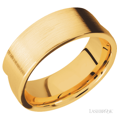 18K Yellow Gold with Satin Finish and Dinosaur Bone Red Inlay