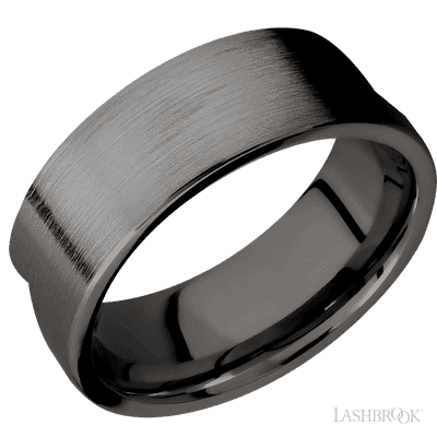 Tantalum Noir with Satin , Satin Finish and 14K Yellow Gold Inlay Custom Wedding Band