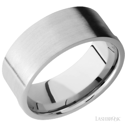 10K White Gold with Hammer Finish and Meteorite Inlay