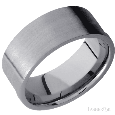 Tantalum with Polish Finish and Black Mother of Pearl Inlay and Wild Purple Sleeve Custom Wedding Band