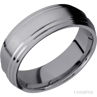 Tantalum with Satin , Polish Finish and Crushed Orchid Sleeve Custom Wedding Band