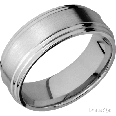 Titanium with Polish , Polish Finish and Whiskey Barrel Inlay