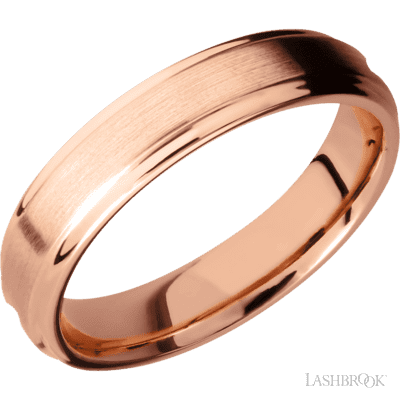 14K Rose Gold with Stipple , Polish Finish