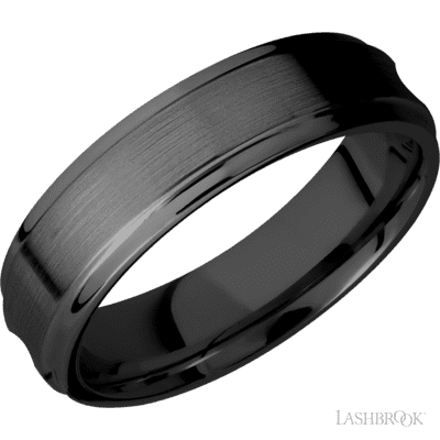 Zirconium with Polish Finish and Malachite Inlay