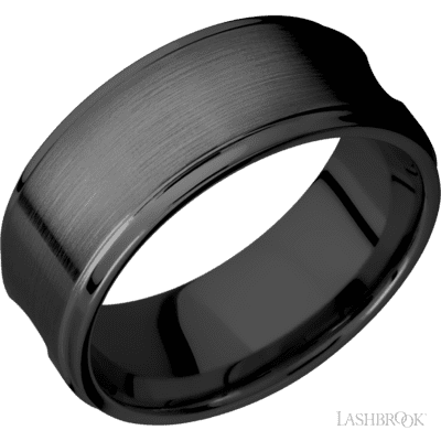 Zirconium with Satin , Polish Finish Custom Wedding Band