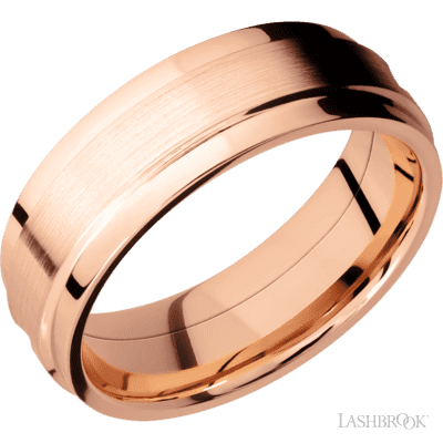 14K Rose Gold with Polish Finish and Flattwist Inlay