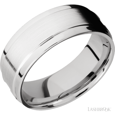 14K White Gold with Satin , Polish Finish Custom Wedding Band