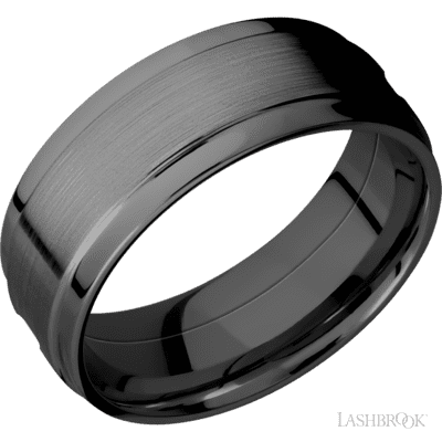 Zirconium with Polish Finish and Tantalum Inlay